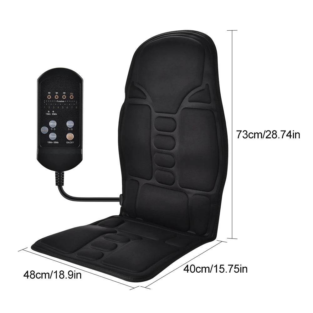 Massagesitzauflage Elektrisch Heizend Vibrationsmassage Nacken Rücken Körperkissen Massage für Auto Zuhause Lendenwirbelmatratze
