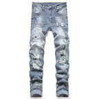 Fashion Herren Jeans Stretch Blau Skinny Jeans Für Herren Casual Slim Fit Denim Hosen Korean Style Herrenhosen Jeans