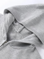 Mode-Cardigan-Hosenanzug Damen Kapuze Reißverschluss Lange Ärmel Lockerer Mantel Gerade Hose 2025 Herbst Lässiger 2-Teiler für Damen