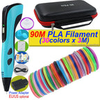 2026 Neue 3D-Druckstift DIY Dreidimensionale Malerei Kinderspielzeug mit LCD-Bildschirm Netzteil 200M PLA-Filament Spielzeug Geschenk