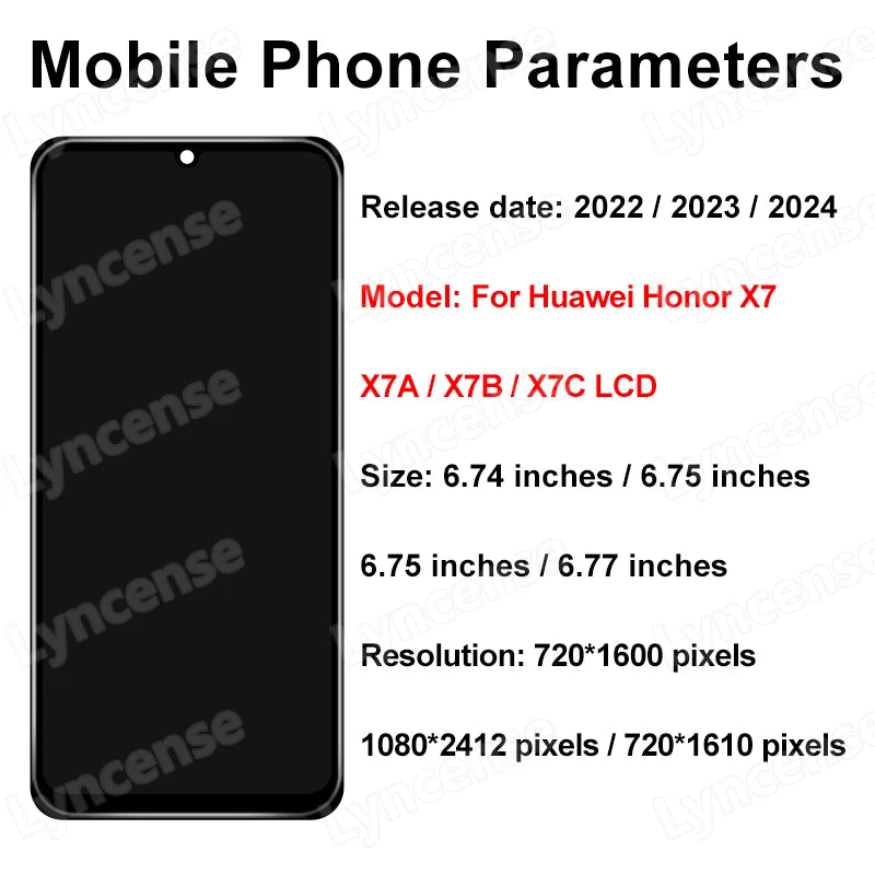 OEM LCD für Huawei Honor X7 LCD CMA-LX2 Touchscreen Digitizer für Honor X7A Display X7B LCD CLK-LX1 RKY-LX1 Baugruppe Honor X7c
