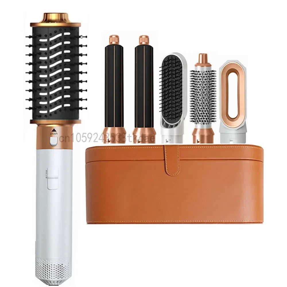 6-in-1 Haartrocknerbürste Heißkamm-Set Professioneller Lockenstab Haarglätter Styling-Tool Luft-Styling Haartrockner Haushaltsgerät
