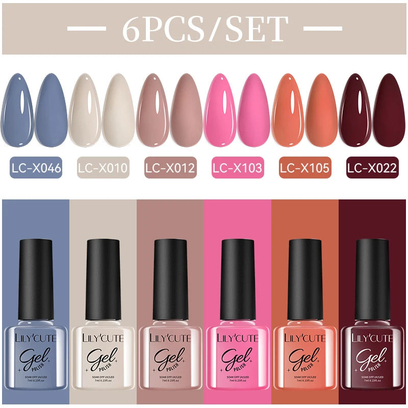 LILYCUTE Nagelgel-Politur-Set, Rosa Grün, Frühling, DIY-Nagelkunst-Design, lang anhaltend, Soak Off UV Gel, Maniküre, Malgel, Vernis-Kit