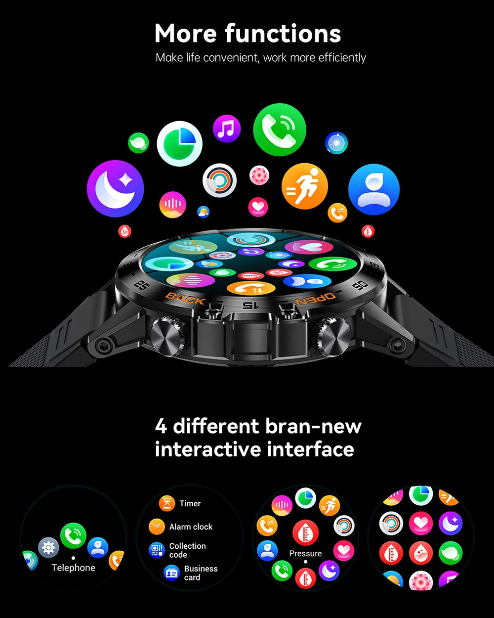 MEVADEN Steel 1,39 Zoll Herren Luxus-Smartwatch Bluetooth Anruf Sport-Fitness-Tracker Gesundheitsmonitor Smartwatch für Männer MD52