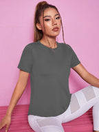 Damen Nahtloses Yoga T-Shirt Weibliches Fitness Crop Top Workout Gym Training Shirts Sportliche Kurzarm Yoga T-Shirts Sportbekleidung