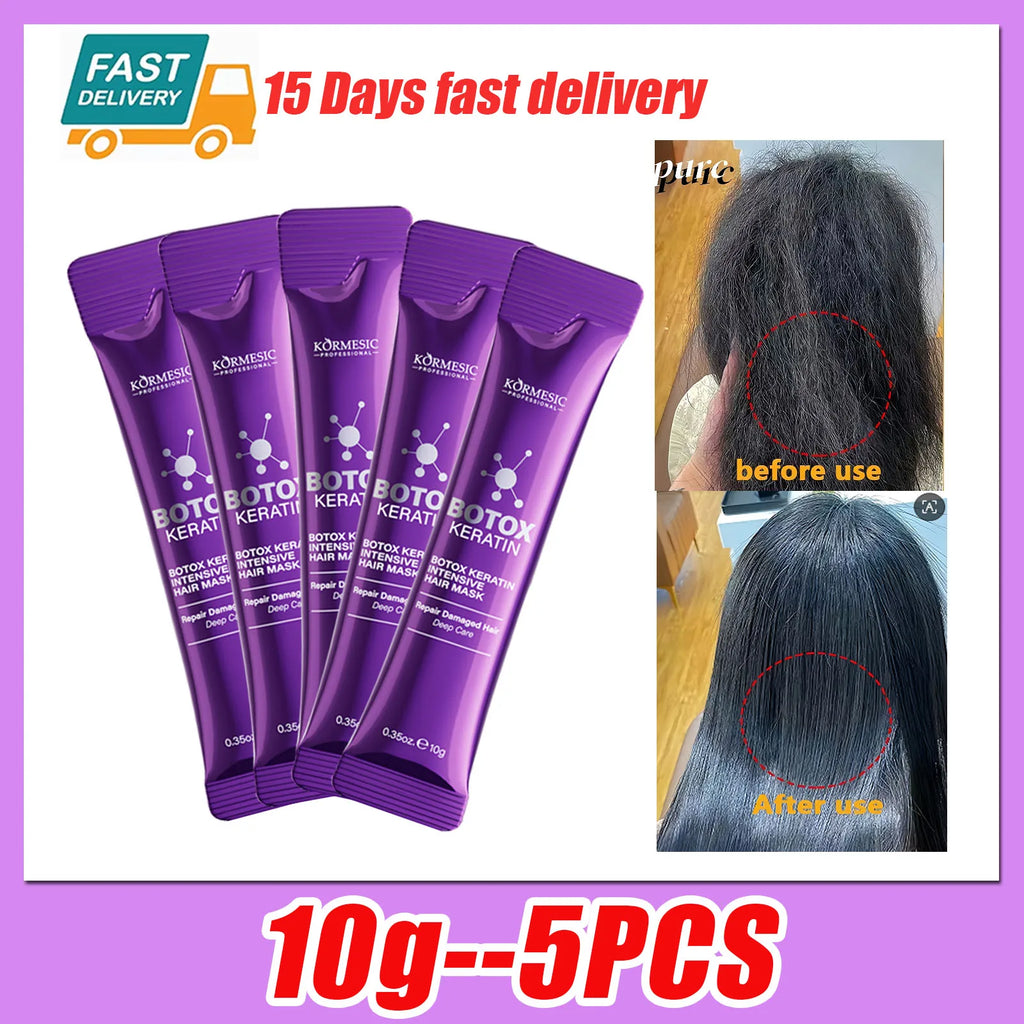Keratin-Haarmaske Magische 5-Sekunden-Reparatur bei geschädigtem, krausem, weichem, glattem, glänzendem Haar, tiefenwirksame Feuchtigkeitspflege, Haarpflegemaske
