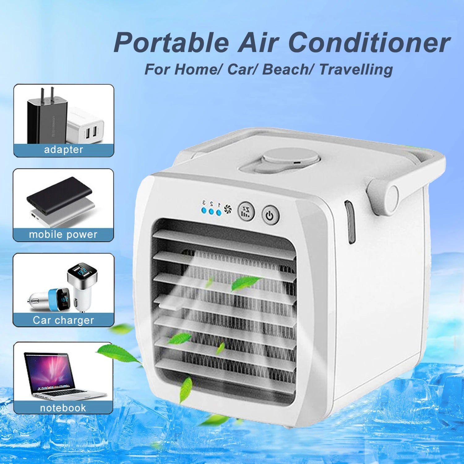 Tragbare Klimaanlage Persönlicher Luftkühler USB Persönlicher Desktop-Kühler Mini-Luftbefeuchter-Ventilator für den Schreibtisch