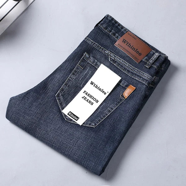 Wthinlee 8 Models Spring Autumn Business Jeans Men Casual Straight Stretch Fashion Classic Work Denim Trousers Brand Clothing