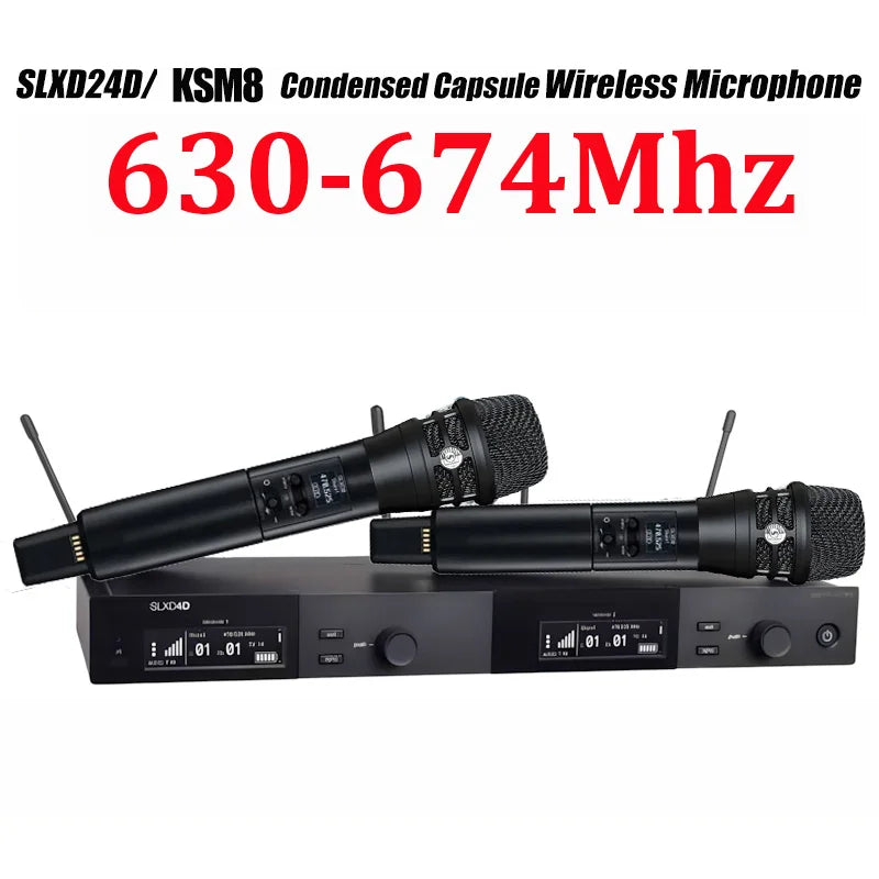 SLXD Mikrofon 500/600/800MHz Drahtloses Mikrofonsystem 4-Pin Headset KSM8/Beta58 Professionelles Audio-Equipment für Bühne Karaoke