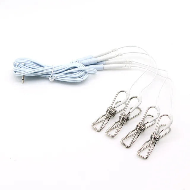Elektrische Schock Brustwarzenklemmen BDSM Bondage Schamlippenklammer Klitoris-/Penispulsator E-Stimulations-Massagehandschuh/-Pad SM Roller Sexspielzeug für Paare