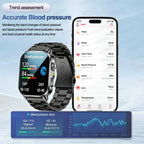 Neue Herren Smartwatch für präzise Gesundheitsdiagnose: EKG, Blutdruck, Blutsauerstoff, Blutfett, Harnsäure, Temperatur, Bluetooth-Anruf