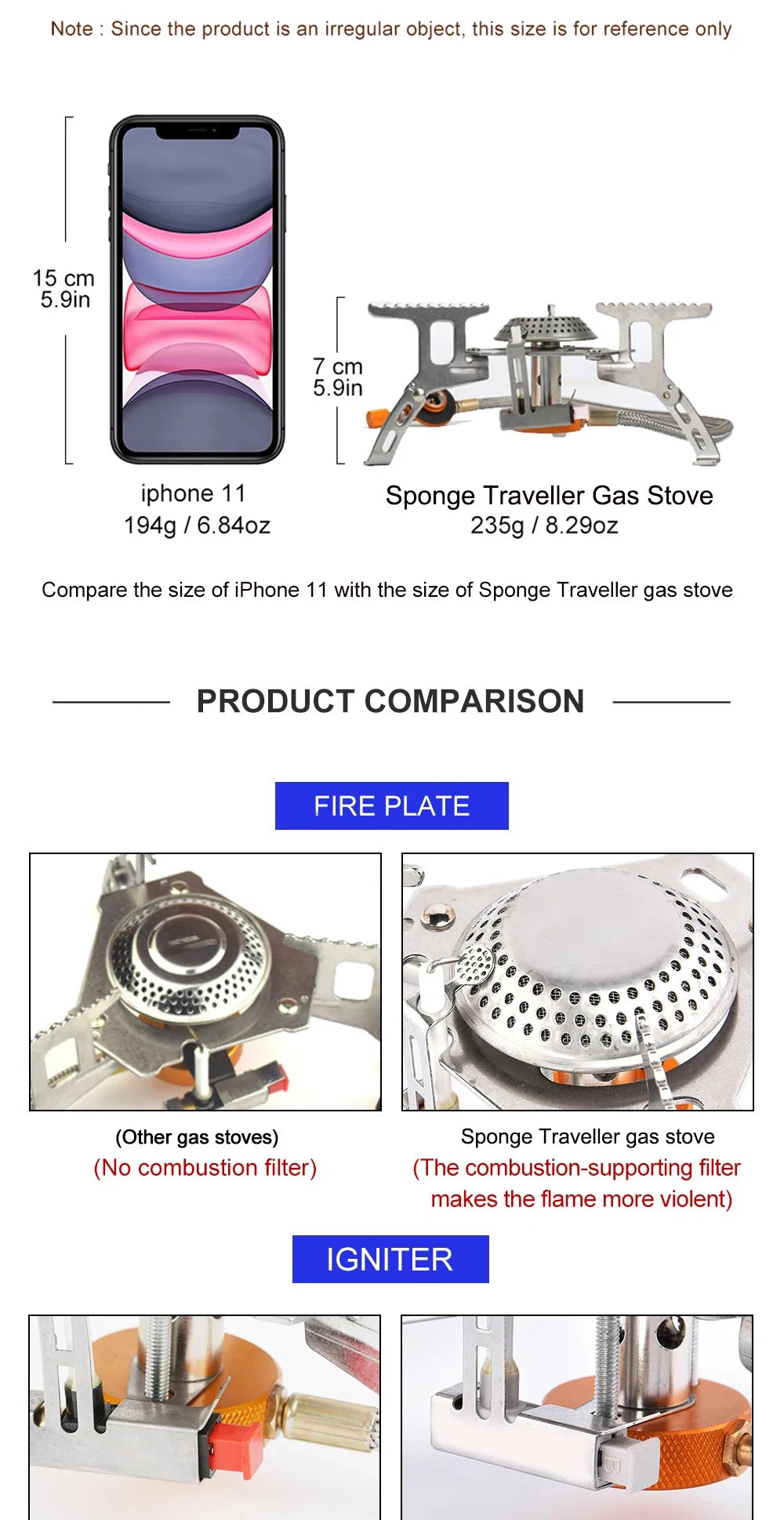 Camping Gaskocher Tragbar Faltbar Outdoor Rucksackkocher Touristen-Ausrüstung Zum Kochen Wandern Picknick 3500W