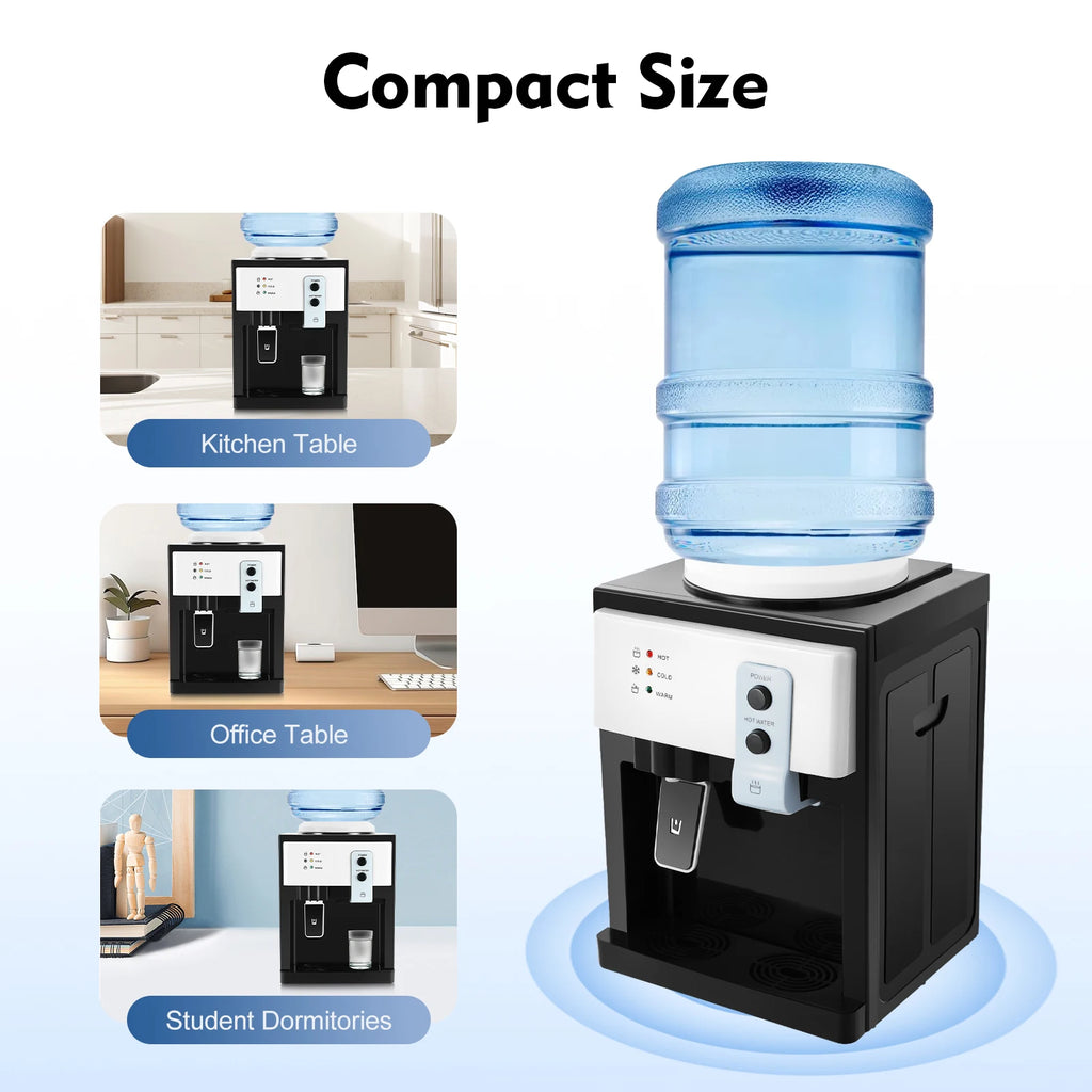 500W Electric Hot and Cold Water Cooler Dispenser 220V Countertop Water Cooler Dispenser 4.5-18.9L Water Dispensers Cooler Water