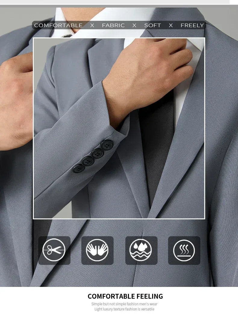 S-8XL Anzug Herrenmode Casual Outdoor (Blazer + Hose) Gentleman Business Hochzeit Slim-fit Formeller Britischer Stil Hochzeitsanzug