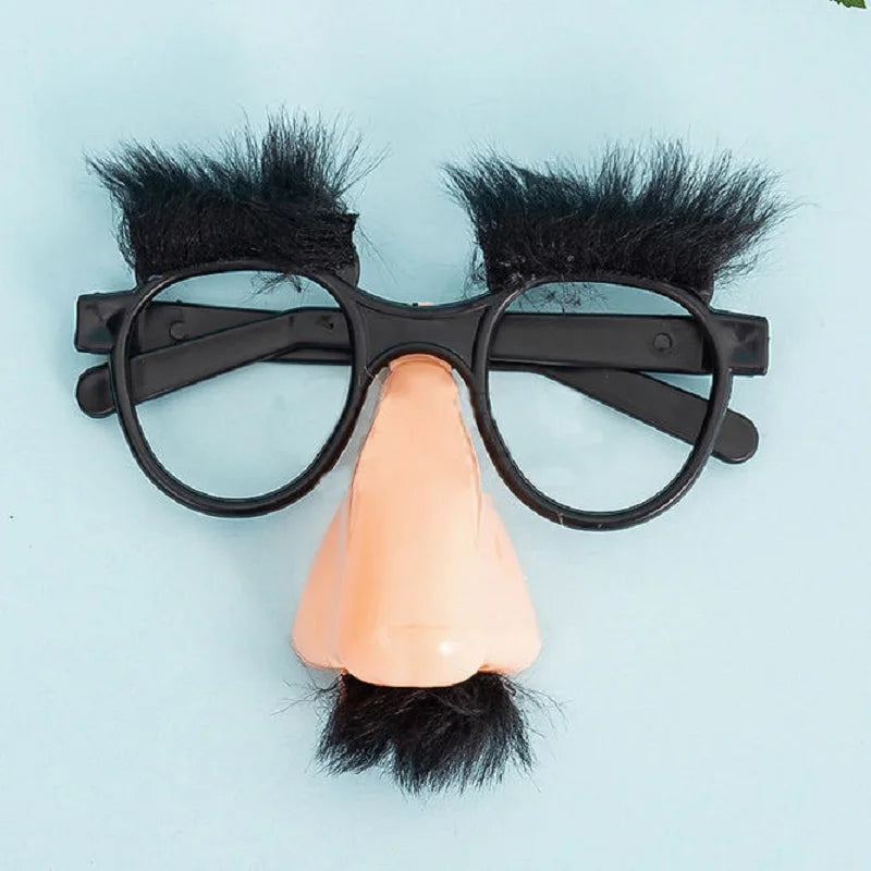 Scherzbrille Lustige Brille mit großer Nase, Augenbrauen / Schnurrbart für Halloween-Geburtstagsfeiern, lustige Foto-Requisiten