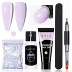 LILYCUTE 15ml Verlängerungsgel-Nagellack-Set Quick Nail Prolong mit Verlängerungsform-Nagelspitzen Acryl-Lösung Maniküre-Werkzeug-Kit