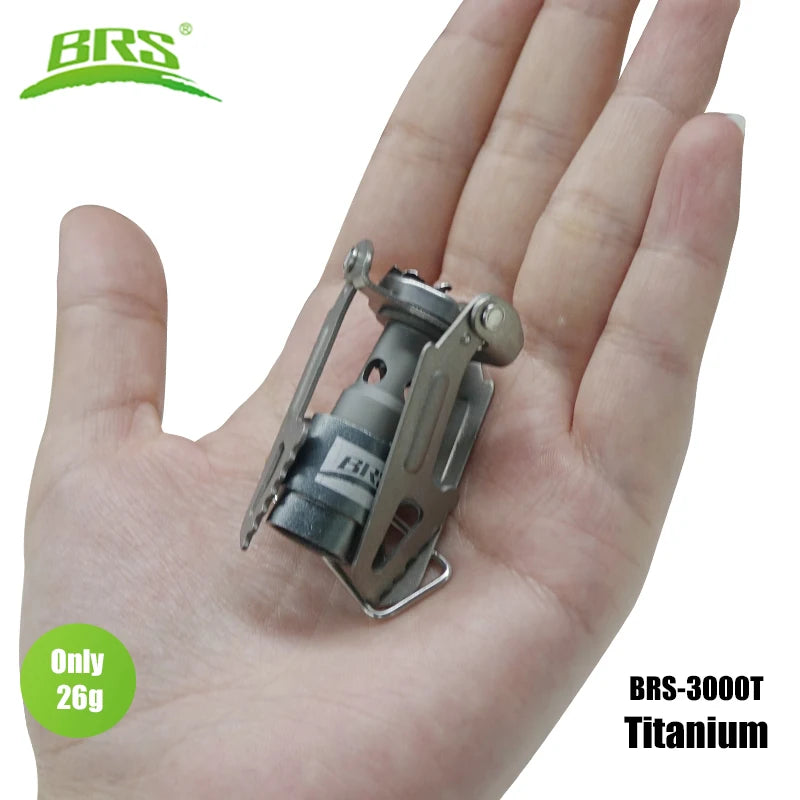 BRS Outdoor Gas Stove Mini Camping Gaskocher 25g Ultraleicht Titan Picknick Wanderkocher Überlebensofen BRS-3000T