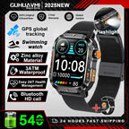2025Neue GPS Smartwatch für Xiaomi IOS Militärkompass Taschenlampe Smartwatch Herren 10ATM Wasserdicht 100+Sportmodi BT Anruf Uhr