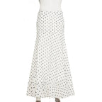 hirigin Tupfen Chiffon-Maxirock Französischer Stil Geraffter Mesh A-Linien-Rock Elegante Maxi-Unterteile Hohe Taille Streetwear