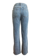 CM.YAYA Damen Vintage Cutout Hollow Out Criss Cross Gerade Denim Hose 2024 Mode INS High Waist Weite Beine Jeans Hose