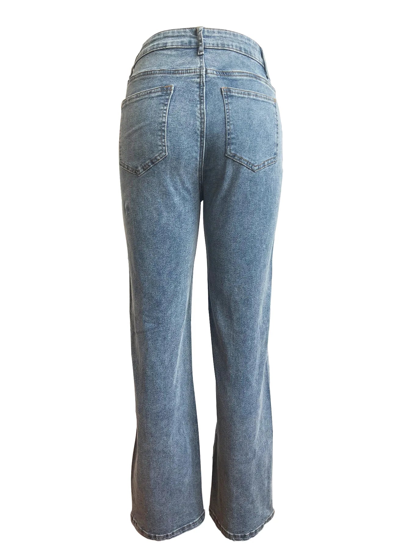 CM.YAYA Damen Vintage Cutout Hollow Out Criss Cross Gerade Denim Hose 2024 Mode INS High Waist Weite Beine Jeans Hose