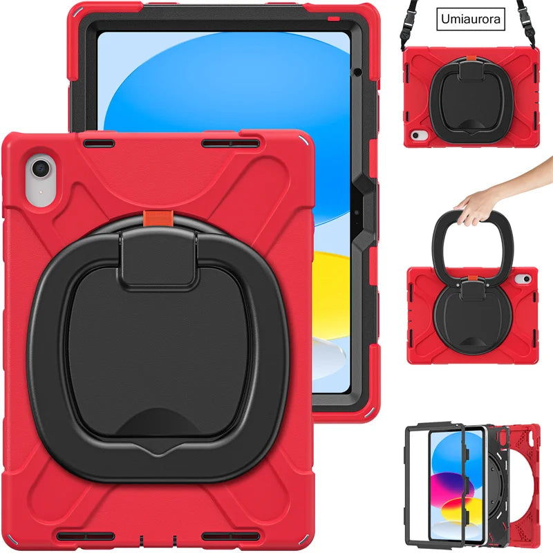 Für iPad 7., 8., 9., 10.2, 10. Generation Air 2 3 4 5 10.9 Mini 6 9.7 Pro 11 12.9 2022 Hülle Rotation Griffständer Kinder Stoßfeste Abdeckung