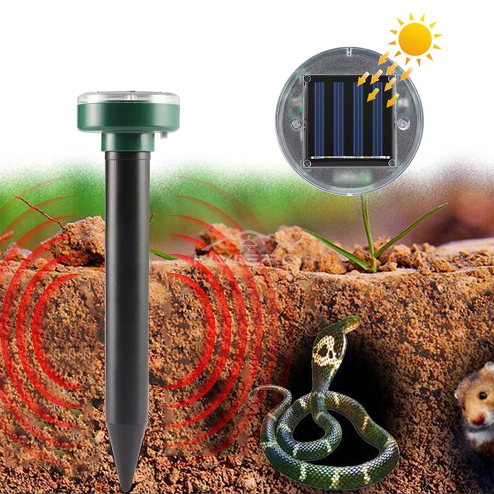4/8X Solar-Vertreiber Solarbetrieben Ultraschall Sonic Maus Maulwurf Schädlings Nagetier Abwehr Vibrationswelle Garten Rasen Bauernhof Feld Außenbereich