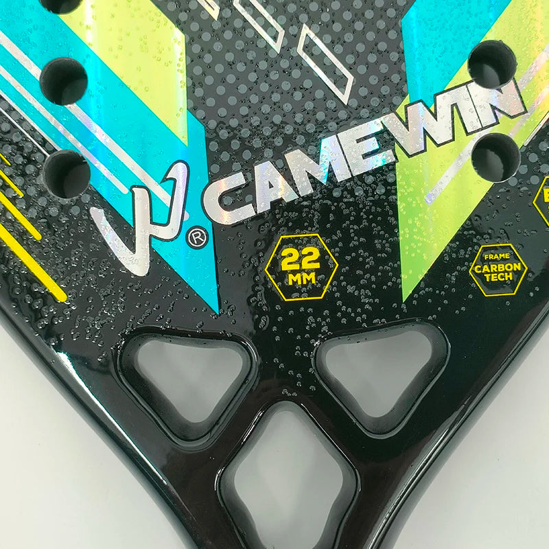 Camewin 3K Beach Tennisschläger Vollcarbon Raue Oberfläche Outdoor-Sport-Schläger für Herren Damen Erwachsene Seniorenspieler 2024 Neu