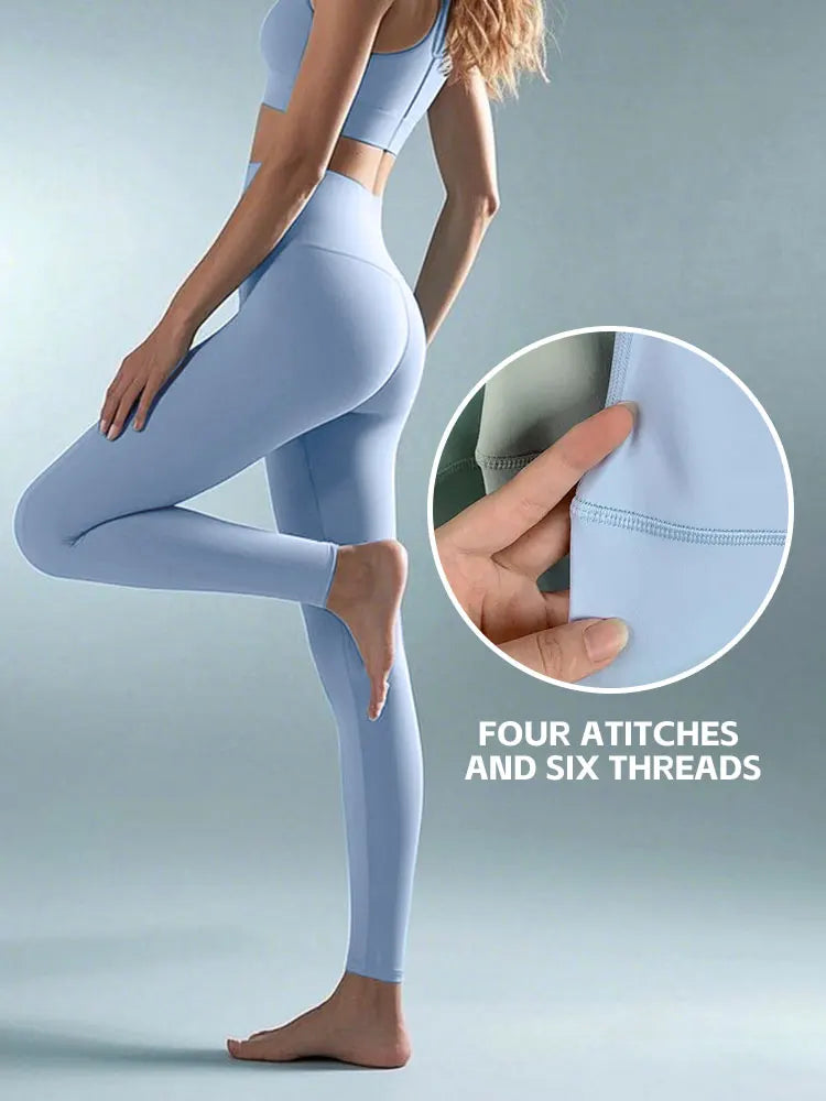 Sommerschlussverkauf High-Waist Yoga-Hose – 4-Wege-Stretch schnelltrocknende Leggings für Laufen Radfahren Fitnessstudio-Training