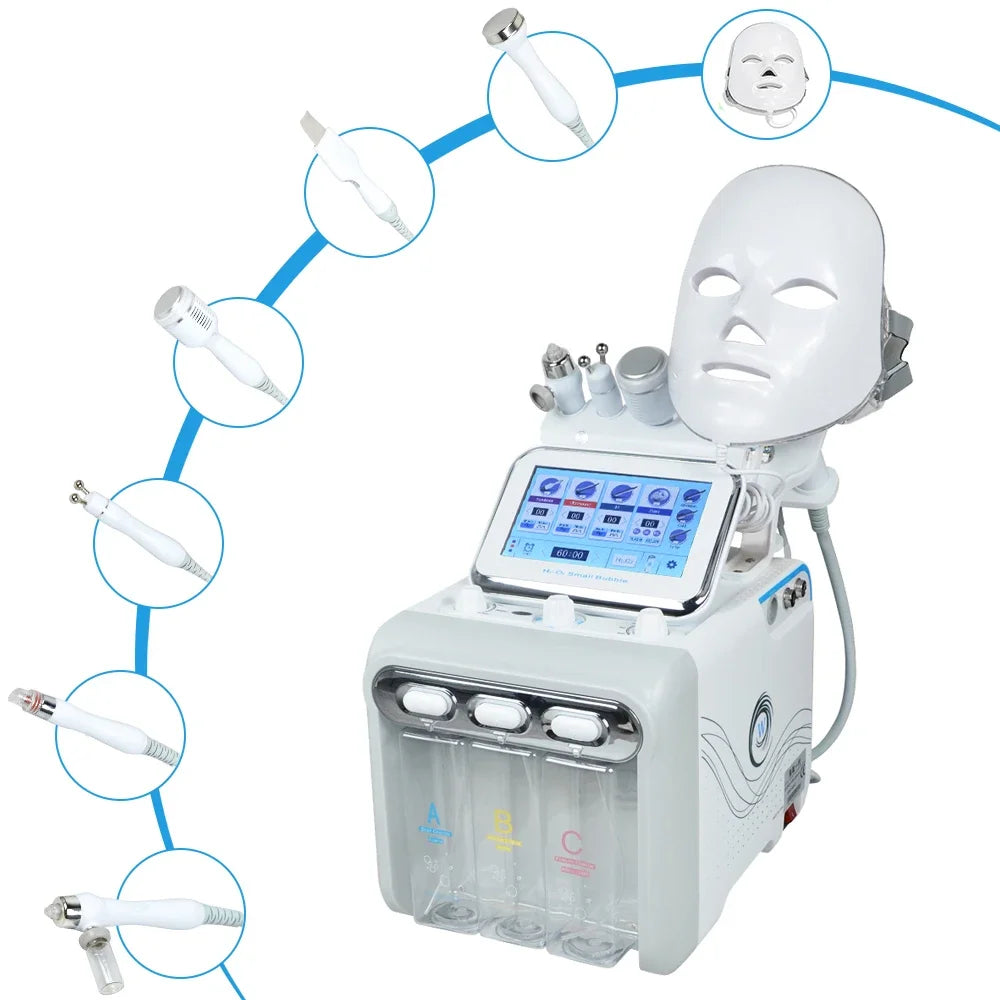 7-in-1 Wasser-Sauerstoff-Bläschen-Maschine professionelles Hydra Wasser Dermabrasions-Schönheitsgerät Gesichts-Spa-Hautpflege Hautreinigung