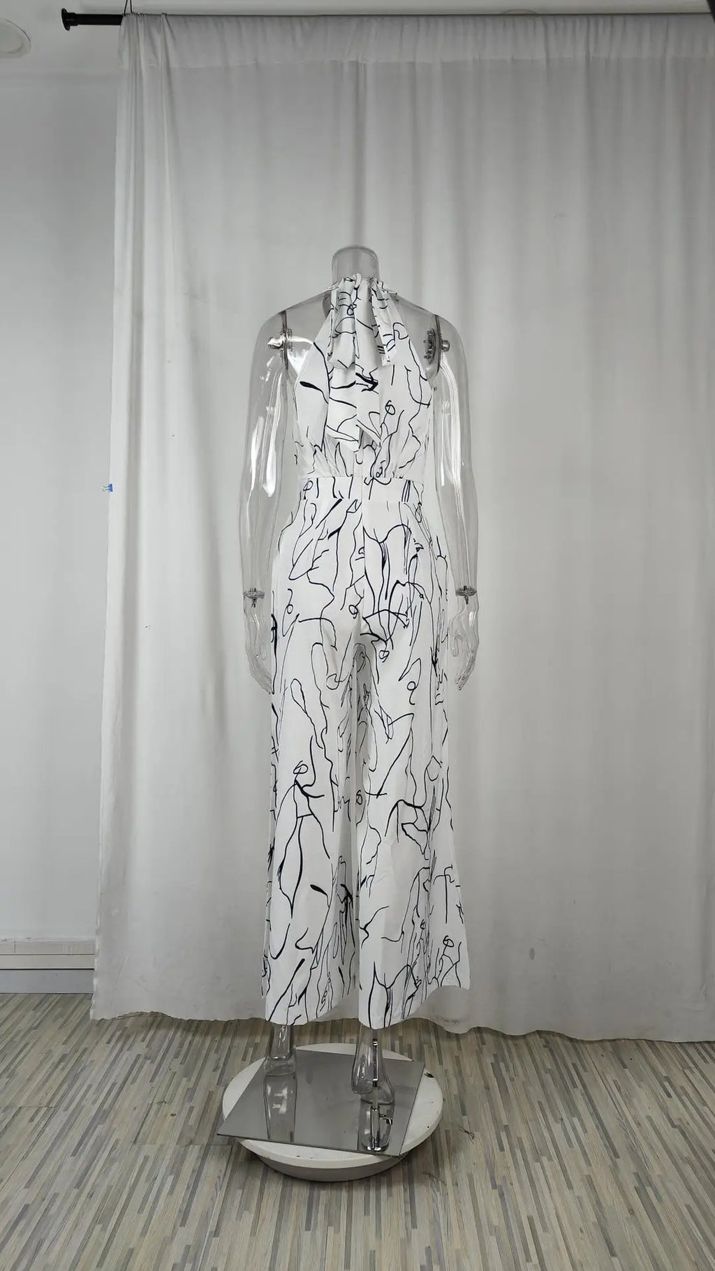 Sexy ärmelloser Jumpsuit Büro-Dame Frühling Sommer Mode Lässige schulterfreie bedruckte Jumpsuits für Frauen 2024 Einteiler Strampler
