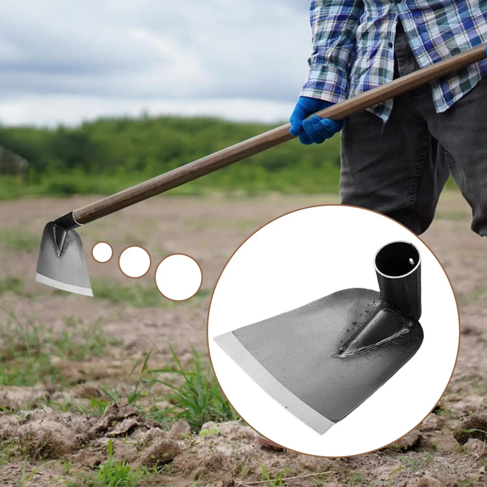 Gartenhacke Manganstahl Gartenhacke zum Jäten Hochleistungs-Handwerkzeuge Ersatzteile Grabkultivator zum Lockern von Land