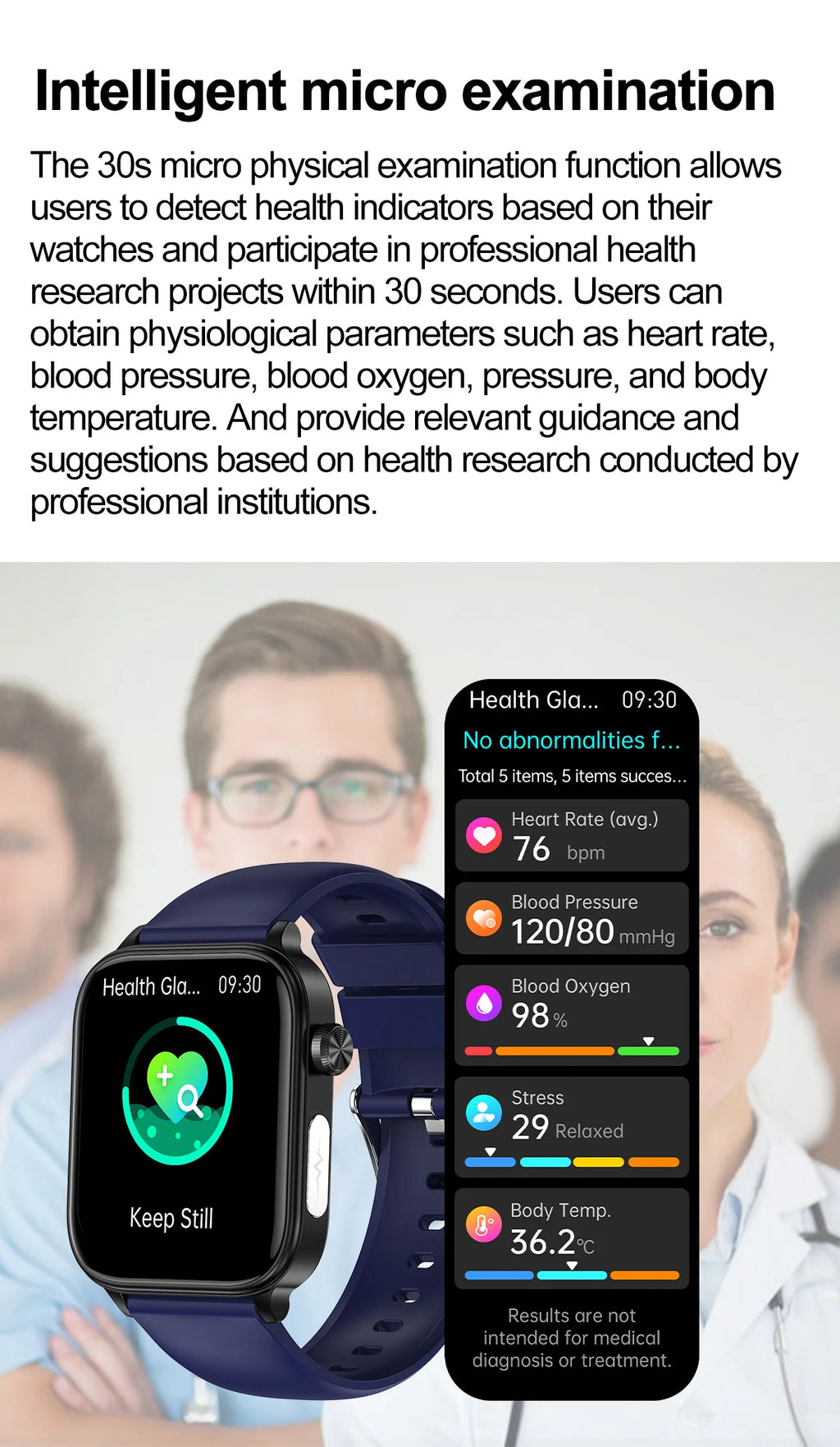2025 Neue KI-Diagnose Blutfette Harnsäure Körperzusammensetzung Test Smartwatch für Herren EKG+PPG Bluetooth Anruf Gesundheits-Smartwatch