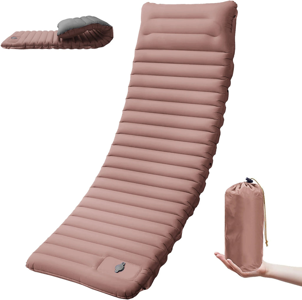 Extra dickes, 10 cm hohes Camping-Schlafpolster, selbstaufblasende Outdoor-Campingmatten, miteinander verbindbares Schlafpolster zum Wandern und Angeln