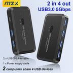 MZX USB 3.0 Switch KVM Switcher Selector KM Hub Dockingstation Dock 2 Computer Laptop PC Zubehör Tastatur teilen für Macbook
