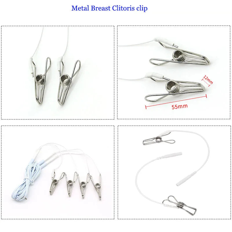 Elektrische Schock Brustwarzenklemmen BDSM Bondage Schamlippenklammer Klitoris-/Penispulsator E-Stimulations-Massagehandschuh/-Pad SM Roller Sexspielzeug für Paare
