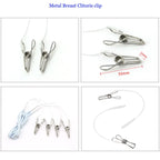 Elektrische Schock Brustwarzenklemmen BDSM Bondage Schamlippenklammer Klitoris-/Penispulsator E-Stimulations-Massagehandschuh/-Pad SM Roller Sexspielzeug für Paare