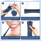 Sejoy Tragbarer elektrischer Munddusche Wasserflosser 6 Düsen 3 Modi Wiederaufladbarer Smart Dental Water Jet Zahnreiniger