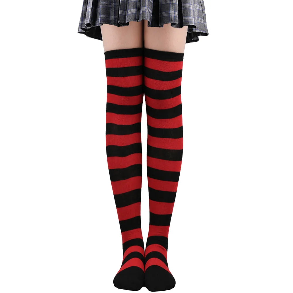 Farbige gestreifte Strümpfe Japanische Overknee-Socken Mode Frauen Warmhalten Socken Sexy Schlanke Lange Socken Strumpfwaren JK Cosplay Lolita Y2k