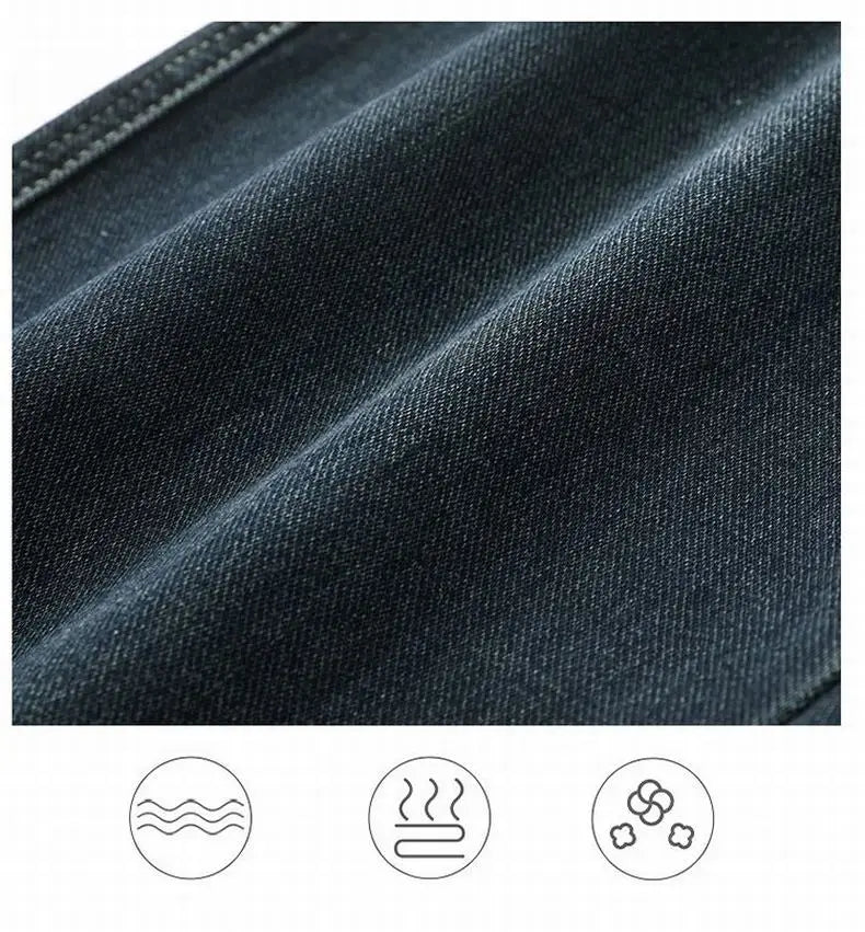 Herren Baggy Jeans Frühling und Herbst Lässige Gerade Stretch Vielseitige Weite Business Denim Hose Bequeme Loose Hose
