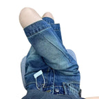 Spicy Girl Retro Amerikanische Fünf-Punkt-Denim-Shorts Damen Sommer Neue Lockere Design Schmale Gerade Weite Beinhosen Mittellange Hose