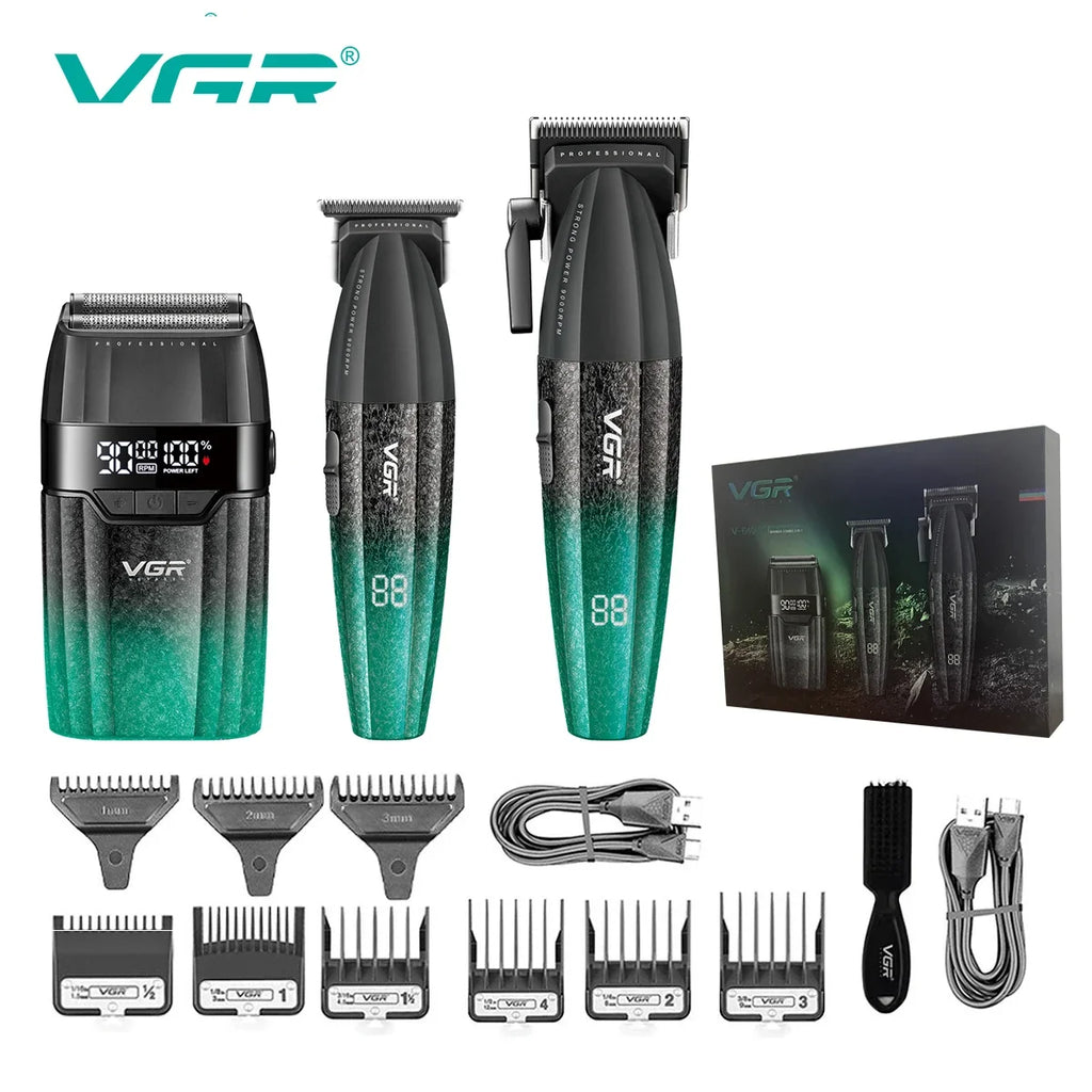 VGR Haarschneidemaschine Professionelle Haarschneidemaschine Gesichtsrasierer Friseurschere Barttrimmer Metalltrimmer für Herren V-003 V-906 V-308