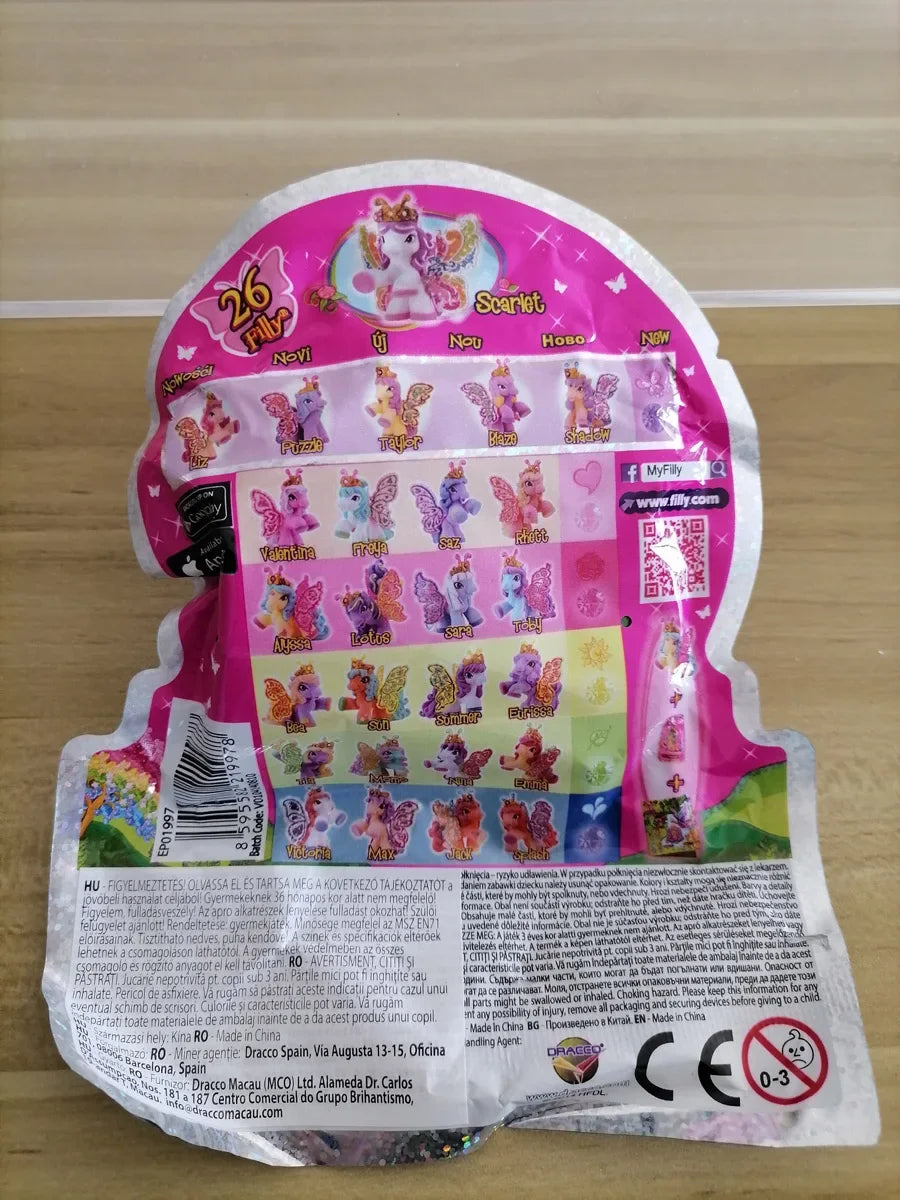 Filly Pony Doll Toy Flocking Stars Butterfly Cute Action Figure Collectible Blind Bags Children Birthday Gifts