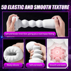 7 stoßende & vibrierende Stimulationsmodi, männlicher Masturbator Cup, realistischer 3D-Ärmel für männliche Masturbation, Penistraining, 18+