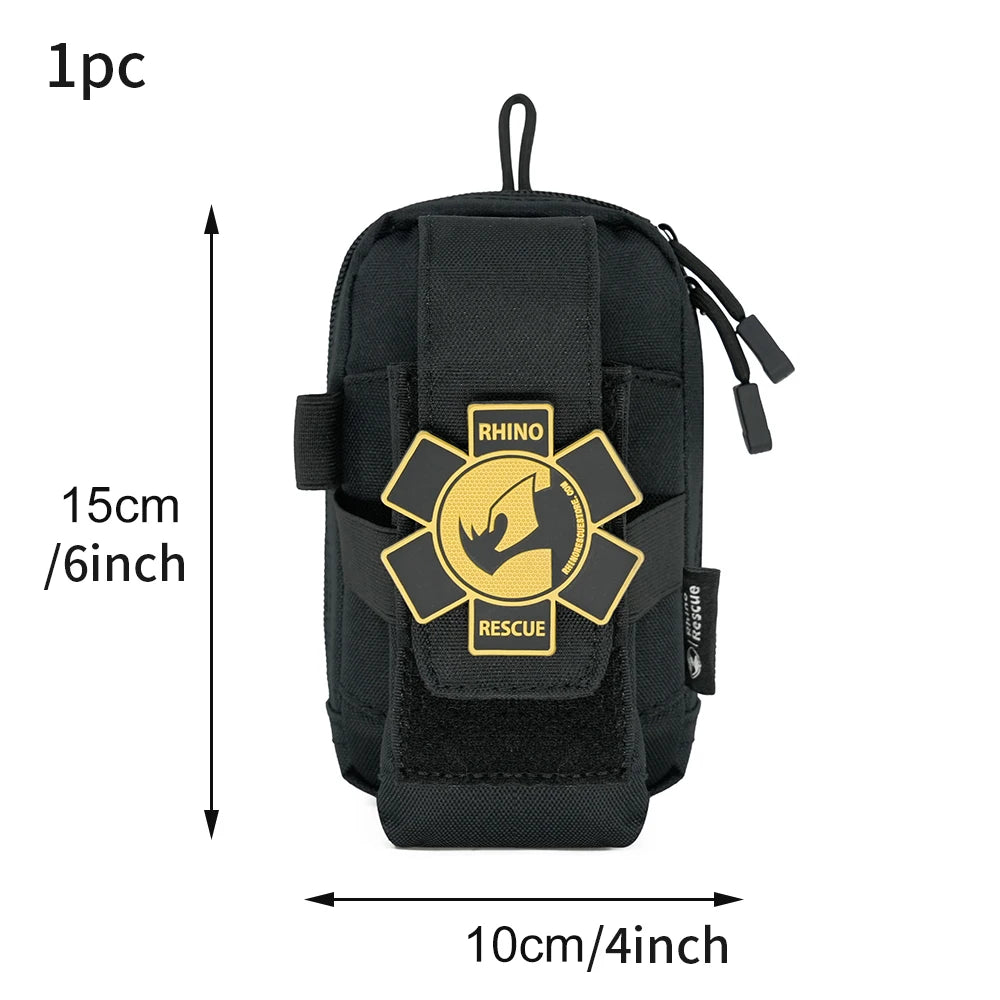 Rhino Rescue EDC Erste-Hilfe-Set IFAK Trauma mit Molle Taktischer Tasche Tourniquets Verband für Überleben