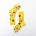 1 Paar Damensocken Cartoon Hund Krake Blume Pflanze Kawaii Lustige Freizeit Damen Baumwollsocken Strümpfe Streetwear Harajuku Crew Socken