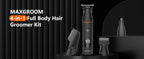 MAXGROOM Manscape Körperhaartrimmer 4 in 1 IPX6 Wasserdicht Intimbereich & Leistengegend Rasierer Elektrisches Pflegeset für Männer Nasen- & Barttrimmer