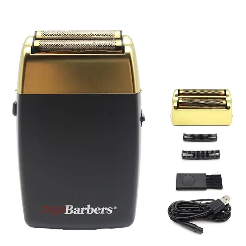 11000 U/min POP Barbers P620 Professioneller elektrischer Herren-Barttrimmer Doppelfolienrasierer Elektrorasierer USB-Haarschneidemaschine