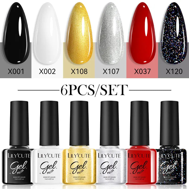 LILYCUTE Nagelgel-Politur-Set, Rosa Grün, Frühling, DIY-Nagelkunst-Design, lang anhaltend, Soak Off UV Gel, Maniküre, Malgel, Vernis-Kit