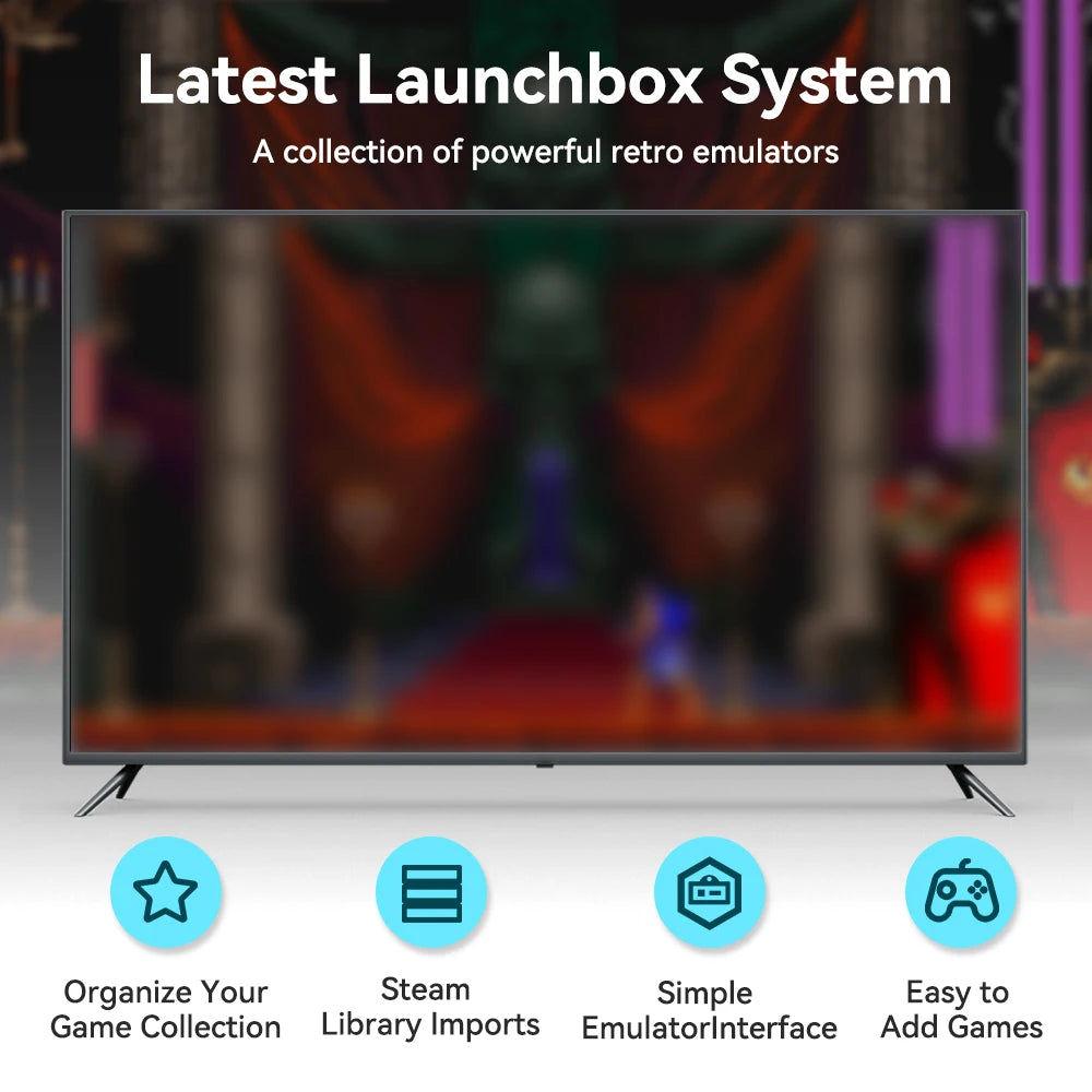 Launchbox 2T Spiele-Festplatte für PS4/PS3/PS2/Wii/WiiU/GAMECUBE etc. mit über 4200 3D/PC-Spielen, tragbare Spielekonsole für Laptops